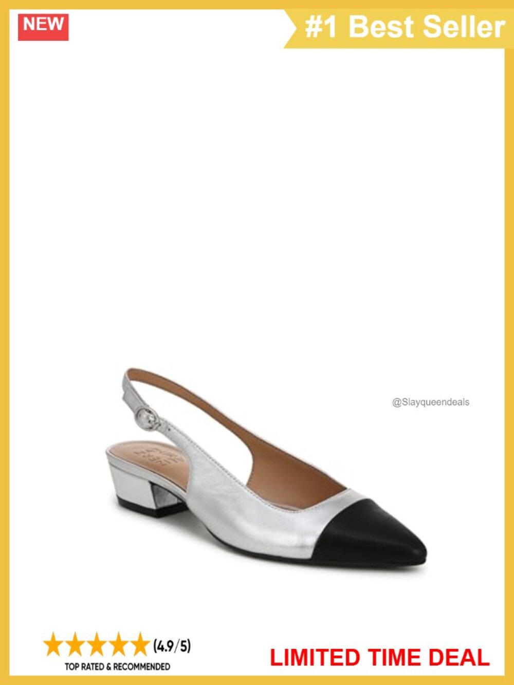 Women's Pointed Toe Block Heel Buckle Sandals Leather Dress Shoes Comfortable